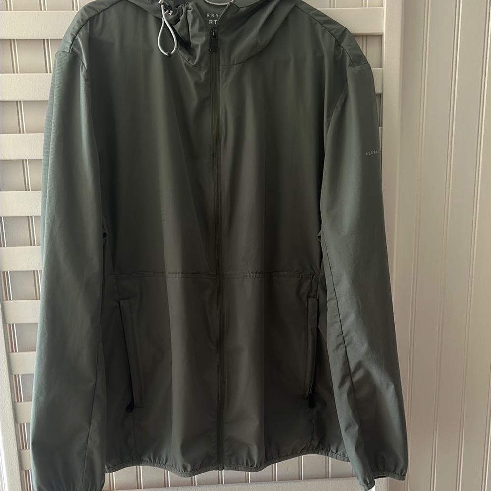 Perry Ellis Gray Windbreaker Jacket Casual Style